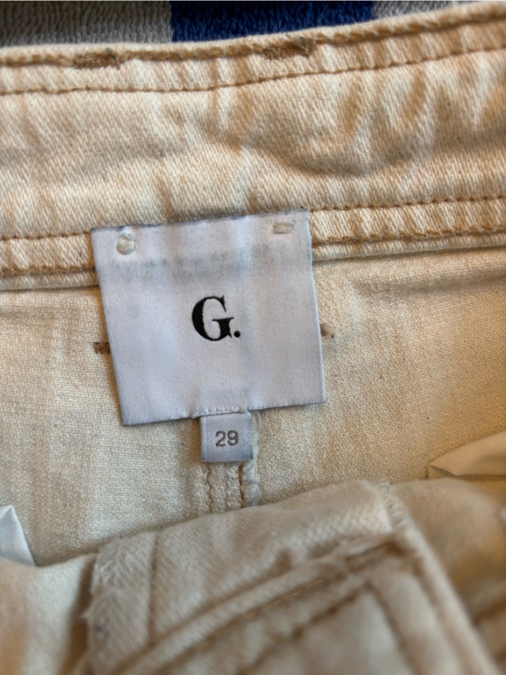 G. Label Wide Leg Cream Denim Jeans. Size 29 - Picture 8 of 10